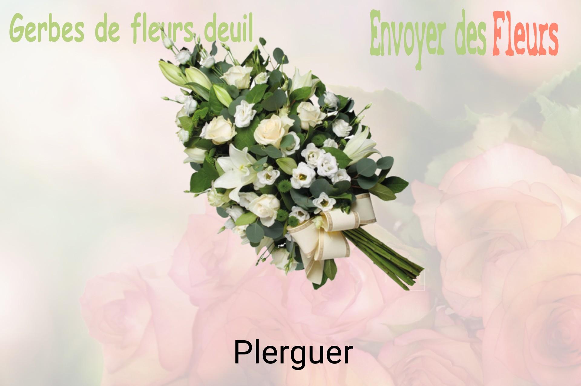 Gerbe de fleurs de deuil livrée à Plerguer